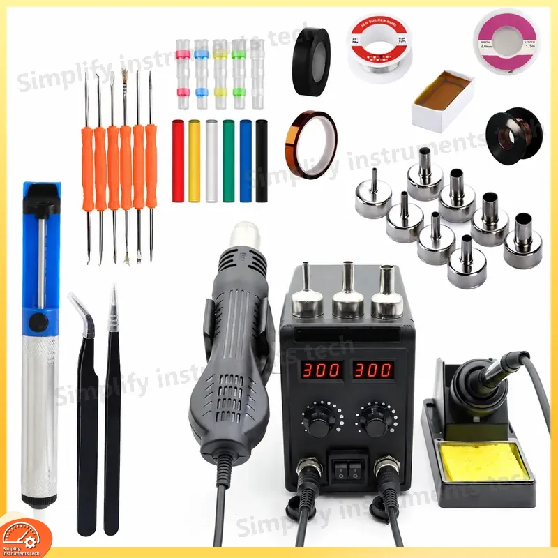 Stasiun Solder 8586D 2 in 1 75 - 2 In 1 Soldering Rework Station 750W ulasan dan harga