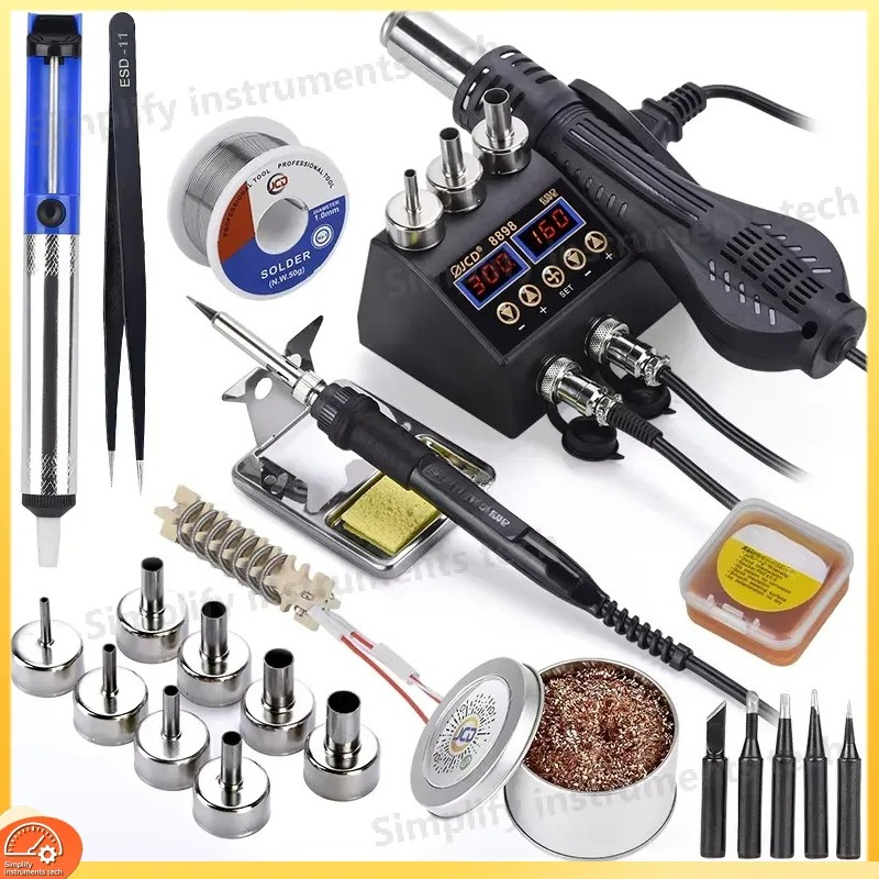 Stasiun Solder 8898 750W 2 in  - 2 In 1 Soldering Rework Station 750W ulasan dan harga